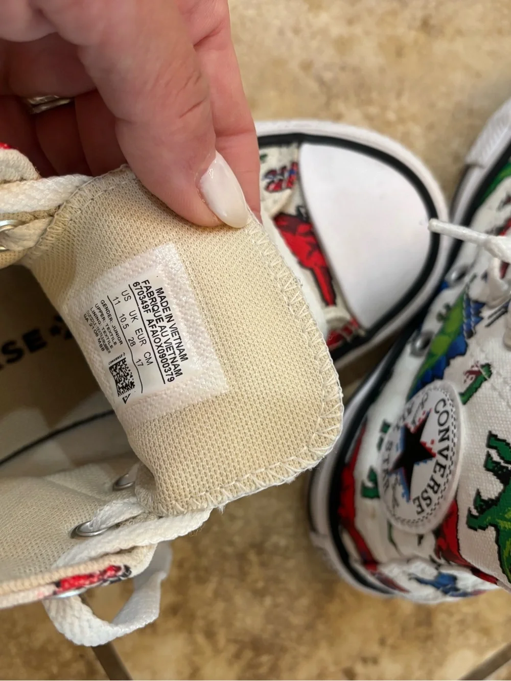 CONVERSE ALL STAR KIDS DINOVERSE HI TOP SNEAKERS SZ 11